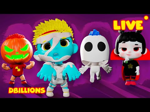 LIVE – D Billions Halloween Songs & Fun | Mommy, Help Me! Happy Halloween with Baby DB