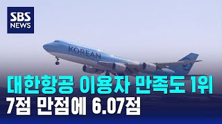 대한항공 이용자 만족도 1위..7점 만점에 6.07점 / SBS / 경제365