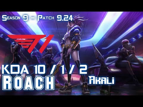 T1 Roach AKALI vs IRELIA Top - Patch 9.24 KR Ranked
