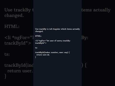 Angular Tip in 30 Seconds ⚡ | Use trackBy for Faster Lists #frontend #angular #frontendcourse