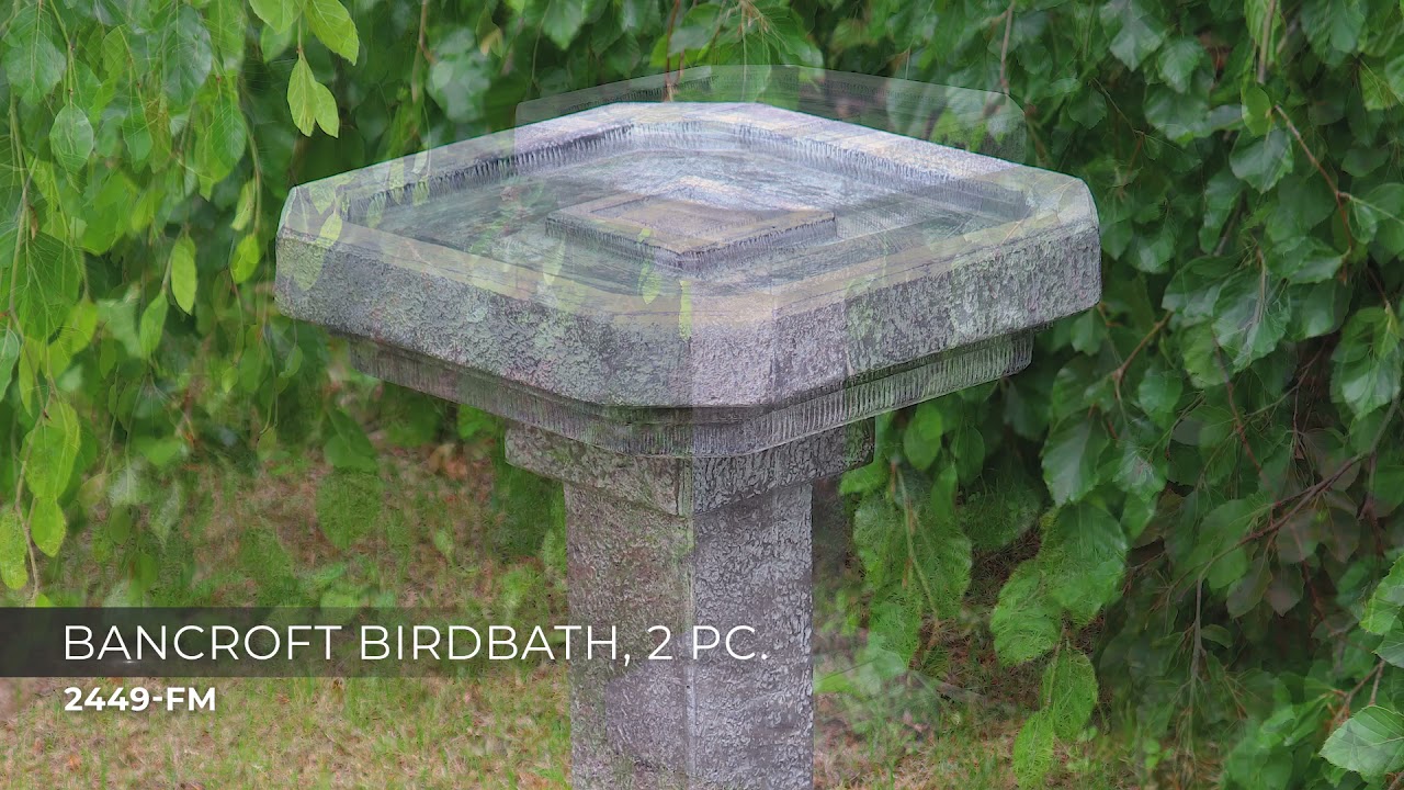 Video 1 Watch A Video About the Bancroft Frosted Mocha Outdoor Birdbath
