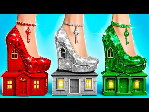 One Colored House Challenge | Ruby vs Emerald vs Diamond by Multi DO Smile