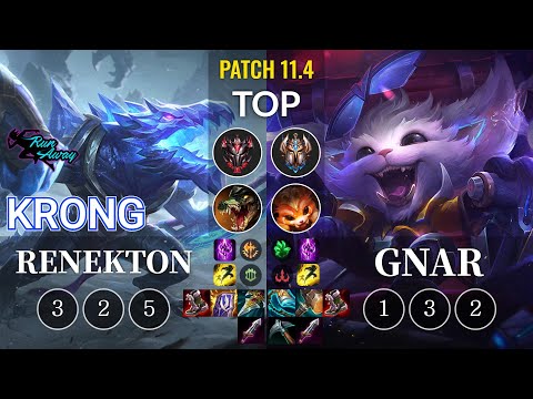 RNW KronG Renekton vs Gnar Top - KR Patch 11.4