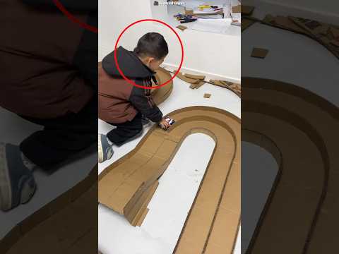 Dad builds amazing racing track for his boy #shortsvideo