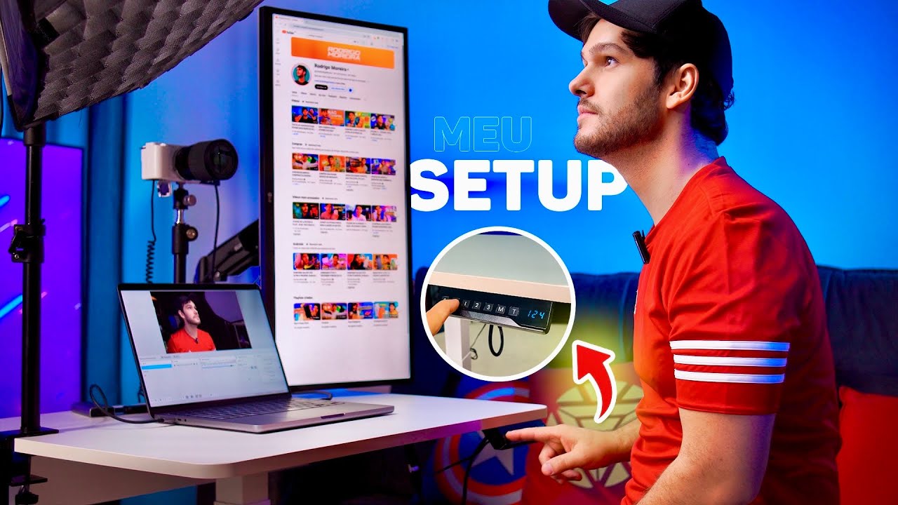 MEU SETUP DE GRAVAÇÃO e COMO EU GRAVO MEUS VÍDEOS (Mesa Slikdesk Flex 2)