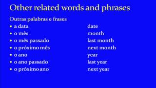 Jump Start Brazilian Portuguese -- Lesson 5 -- Days of the Week, Months, Numbers 1-31, and Dates