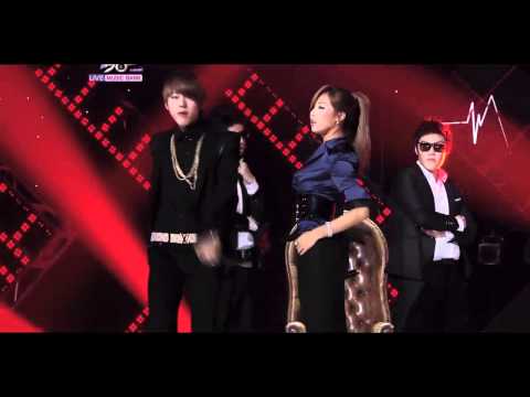 110812 HyunA ft. Block B's Zico - Just Follow @ 'Music Bank' [HD]