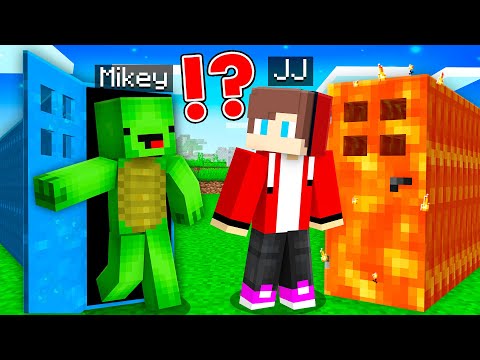 EPIC Minecraft Challenge: JJ LAVA vs Mikey WATER DOOR