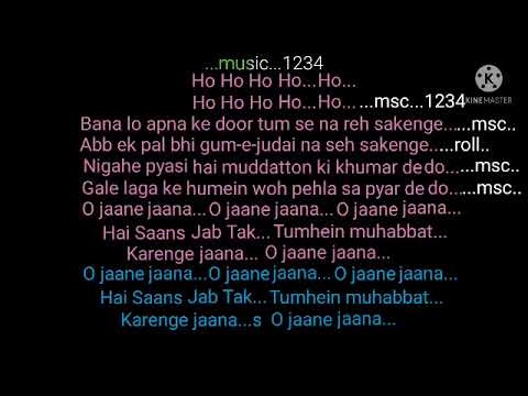 O jaane jaana | Madhoshi |Karaoke with scrolling lyrics #uditnarayan