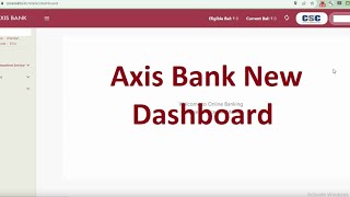 Axis Bank New Dashboard