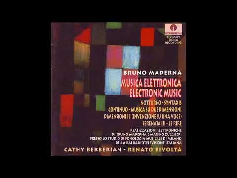 BRUNO MADERNA : "Musica Elettronica"