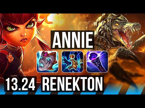 ANNIE vs RENEKTON (MID) | 7/2/17, 66% winrate | KR Master | 13.24