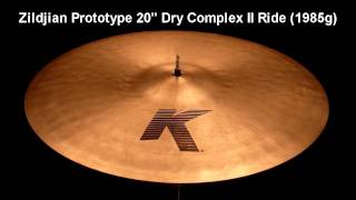 Video thumbnail for Zildjian Prototype K Custom 20" Dry Complex Ride II (1985g) by Boston Drum Center