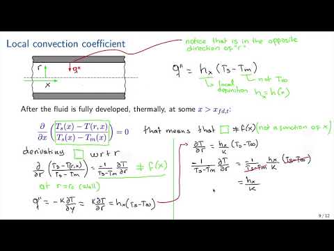 Local Convection coefficient in Pipes