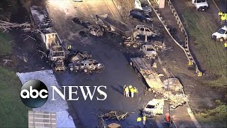 Semi-truck plows into stopped traffic causing deadly highway pileup