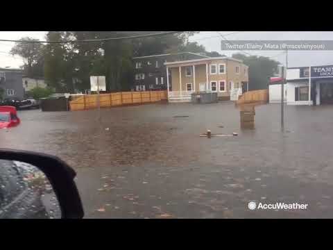Severe flooding leaves cars underwater in Massachusetts