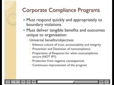 Corporate Compliance Programs