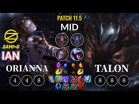 OZ Ian Orianna vs Talon Mid - KR Patch 11.5