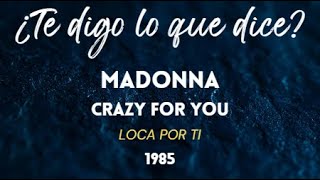 Madonna - Crazy for you (subtítulos en español)