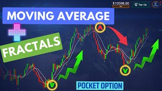 Making money with Moving average + Fractal in POCKET OPTION - #makingmoneyonline