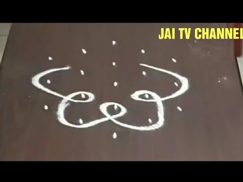 5 to  3 middle dots beautiful kolam/neli,kambi kolam/mellikala muggulu/ chukkala muggu/dots rangoli