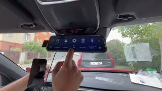 Monitor 9,66" s Apple CarPlay, Android auto, Bluetooth, Dual DVR v zrcátku pro montáž na zrcátko