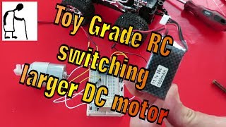 Toy Grade RC switching large DC motor and 3S LiPo