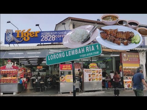 炸琵琶鸭饭槟城亚依淡咖啡店美食晚餐 Pipa Duck Rice Penang Air Hitam Coffee Shop Dinner