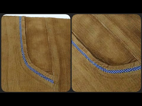 How to sew round shape pocket in pants Video