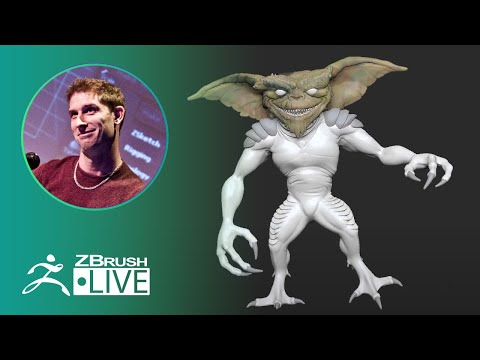 ZBrush 2020 - 3D Model an 80's Gremlin - Pixologic Paul Gaboury - Did You Know That? LIVE - Part 6