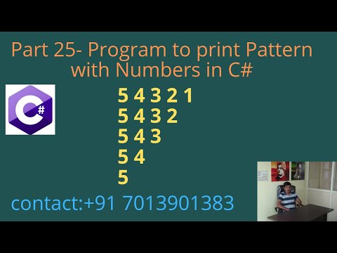 Part 25 – Print Pattern with Numbers in C# | Soonya Technologies