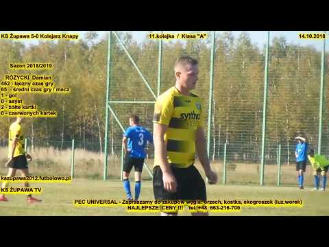 Skrót meczu: KS Żupawa - Kolejarz Knapy (14.10.2018) Klasa "A" / 11. kolejka