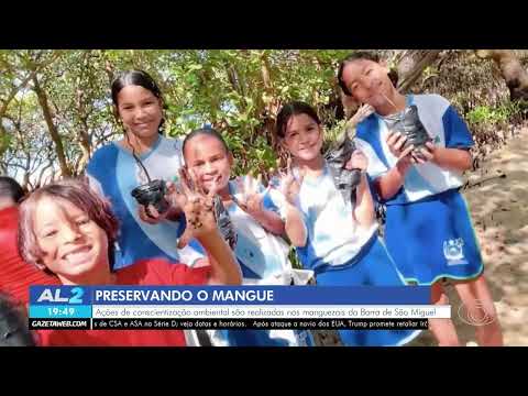 Crianças participam de ação para preservar manguezais na Barra de São Miguel - 29/07/2026