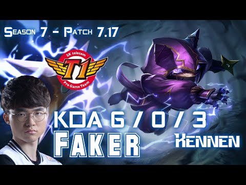 SKT T1 Faker KENNEN vs JAYCE Top - Patch 7.17 KR Ranked
