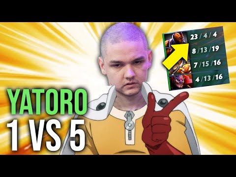 Yatoro 1 vs 5 HARD CARRIES his team