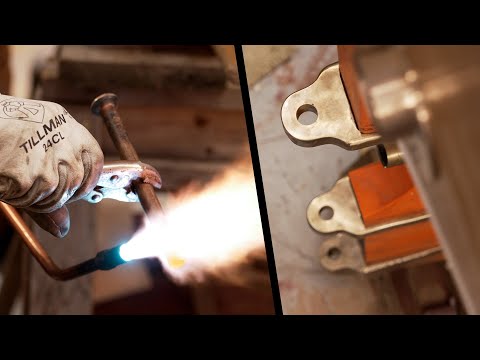 Hot-riveting with heavy bronze hardware (rebuilding Tally Ho)