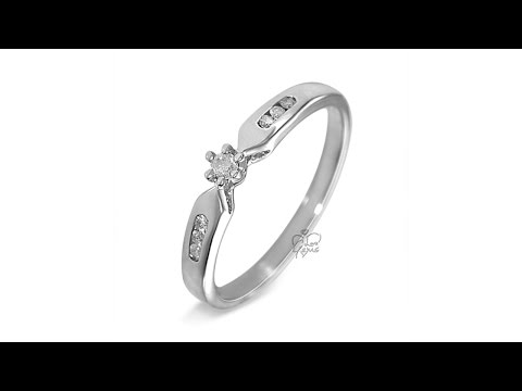 9ct White Gold 0.10ct Diamond Engagement Ring - Hatton Jewellers London