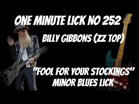 #OneMinuteLick 252 Billy Gibbons ZZ Top "Fool For Your Stockings" Minor Blues Lick!