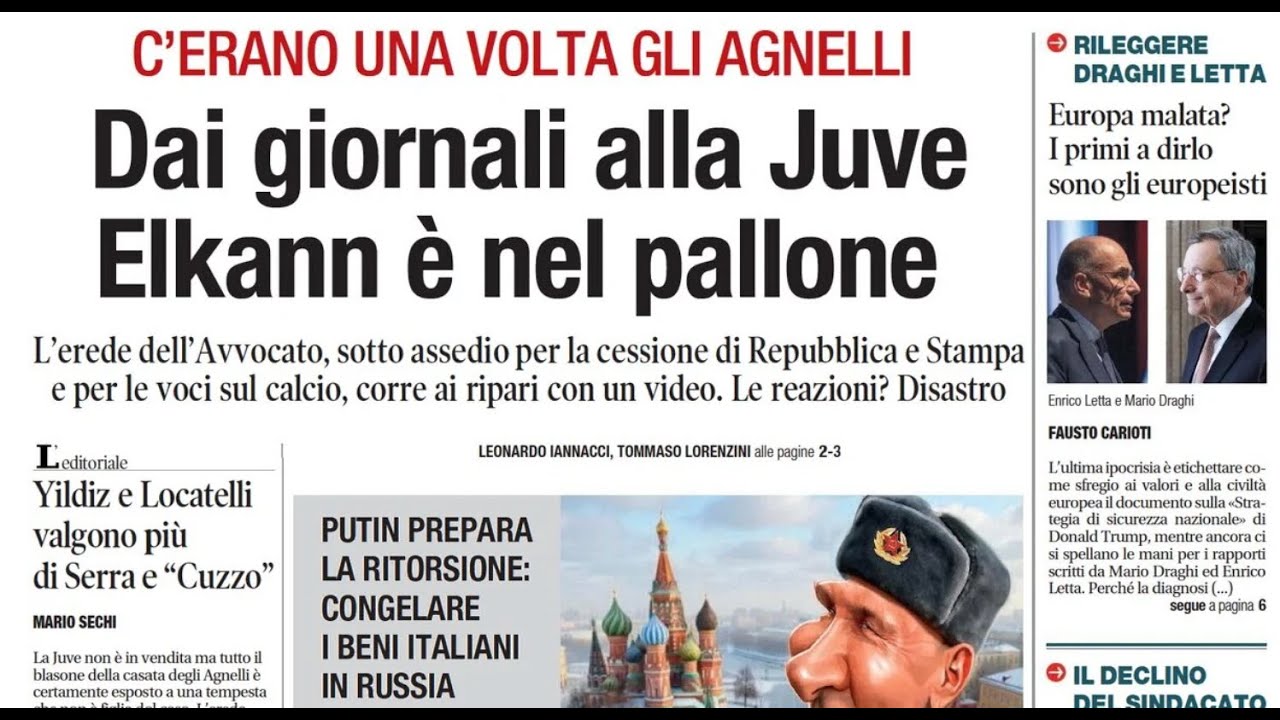 RASSEGNA STAMPA 14 DICEMBRE 2025. QUOTIDIANI NAZIONALI ITALIANI  PRIME PAGINE DEI GIORNALI DI OGGI