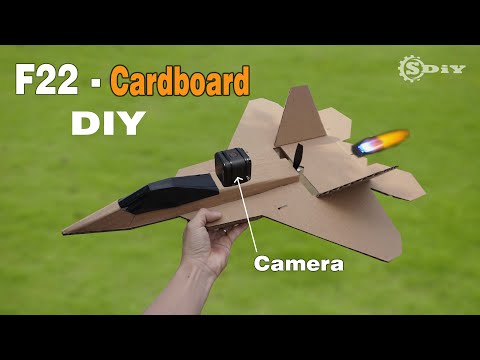 Cardboard RC Airplane DIY - F22 Raptor l S-DiY