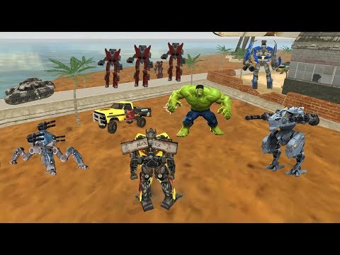 Vegas Crime Simulator (Transformer Fight From Huge Red Car Robot) Robot Machine Fight SuperHero - HD