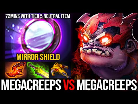 EPIC MEGACREEPS VS MEGACREEPS!!! 72MINS INTENSE GAME PUDGE WITH MIRROR SHIELD TIER5 | Pudge Official