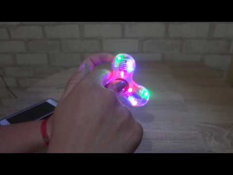 LED Спиннер с блютуз колонкой (прозрачный корпус). LED finger Spinner with bluetooth speaker