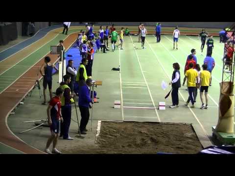 Bronson Evertsen (15m USA) Practice Long Jump Indoor 2013