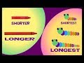 Longer And Shorter & Longest And Shortest | Comparison For Kids | Roving Genius