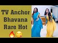 TV Anchor Bhavana Balakrishnan Hot Navel Show And Thigh Show