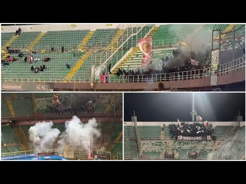 L'entrata dei baresi nel settore ospiti al Renzo Barbera [02/02/2024] , Serie B