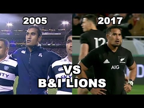 Jerome Kaino playing against the British & Irish Lions in 2005 and 2017