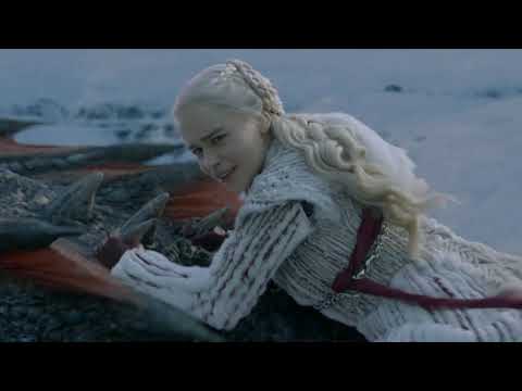 Game Of Thrones 8X01 Jon Snow rides dragon Rhaegal over Winterfell and Kisses Daenerys. 4K Quality.