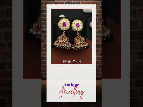 Polki golden antique jewelry high gold designer fancy wear p...